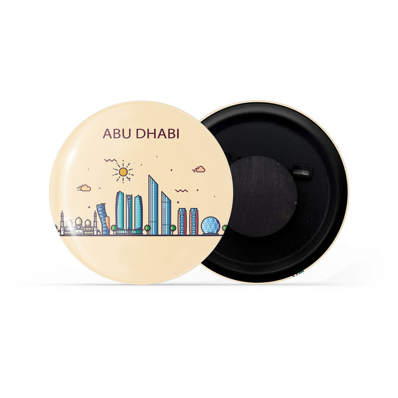 dhcrafts Fridge Magnet Brown Color Abu Dhabi Glossy Finish Design Pack of 1
